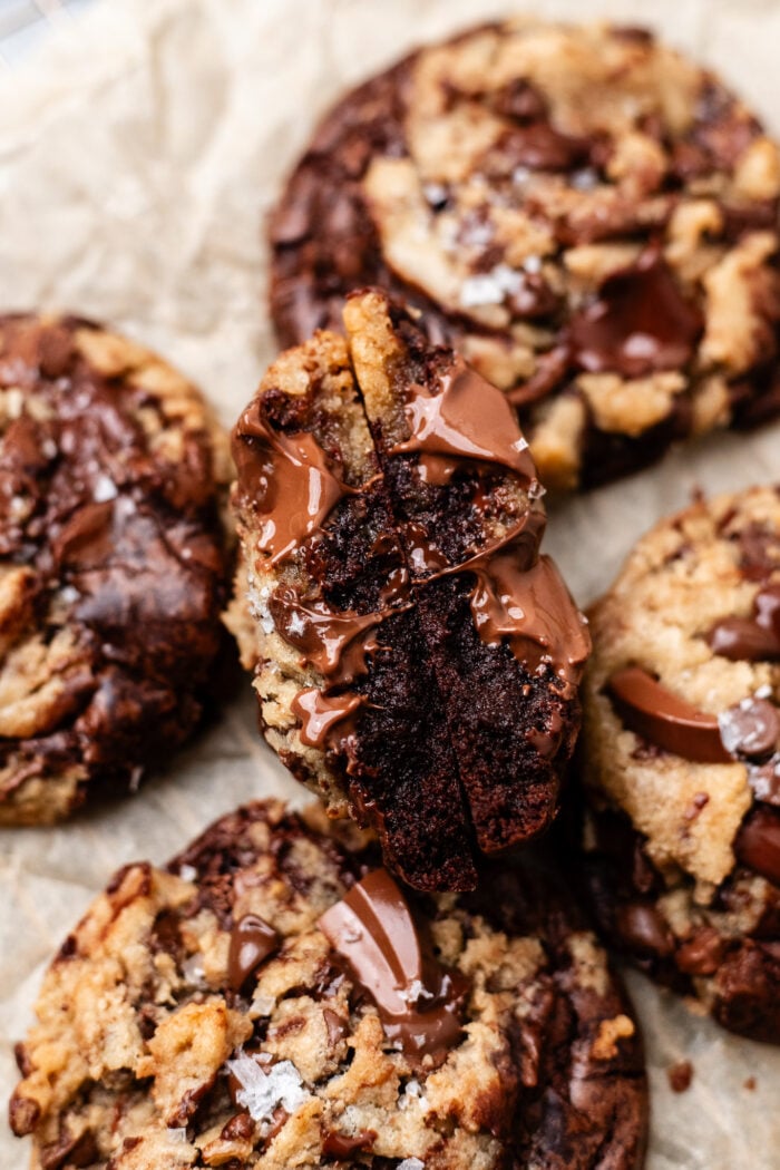 broken open brookie cookie