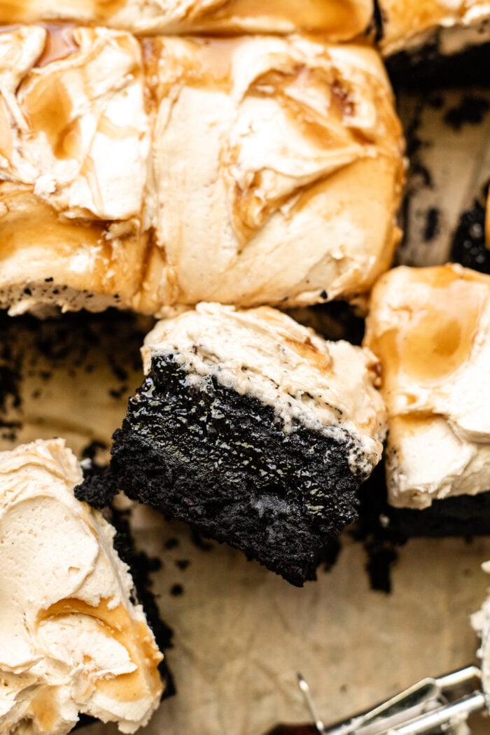 sliced sticky toffee chocolate pudding cake