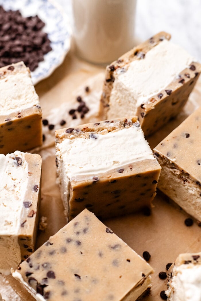 sliced ice cream sandwiches