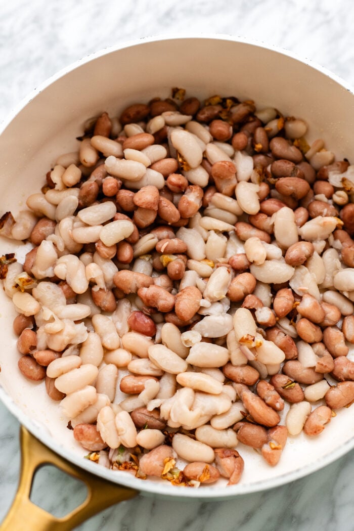 sautéing the butter beans