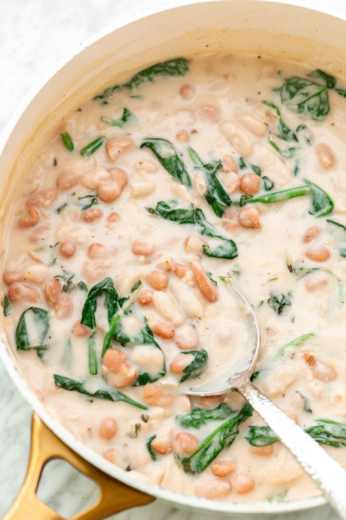 serving creamy lemon butter beans