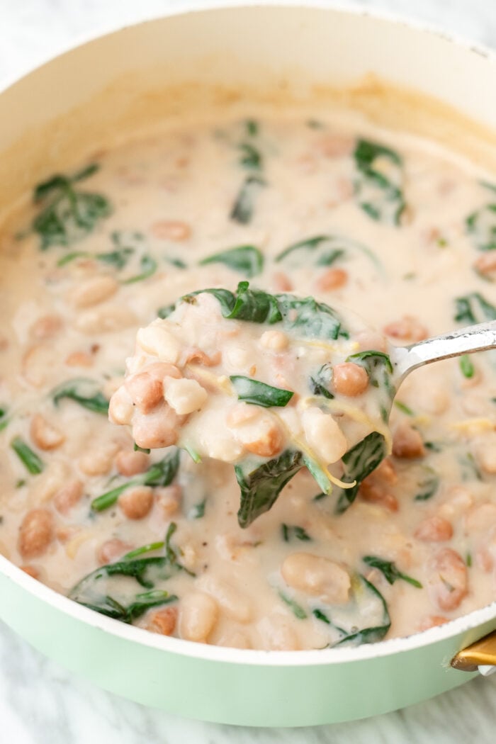 serving the lemon butter beans