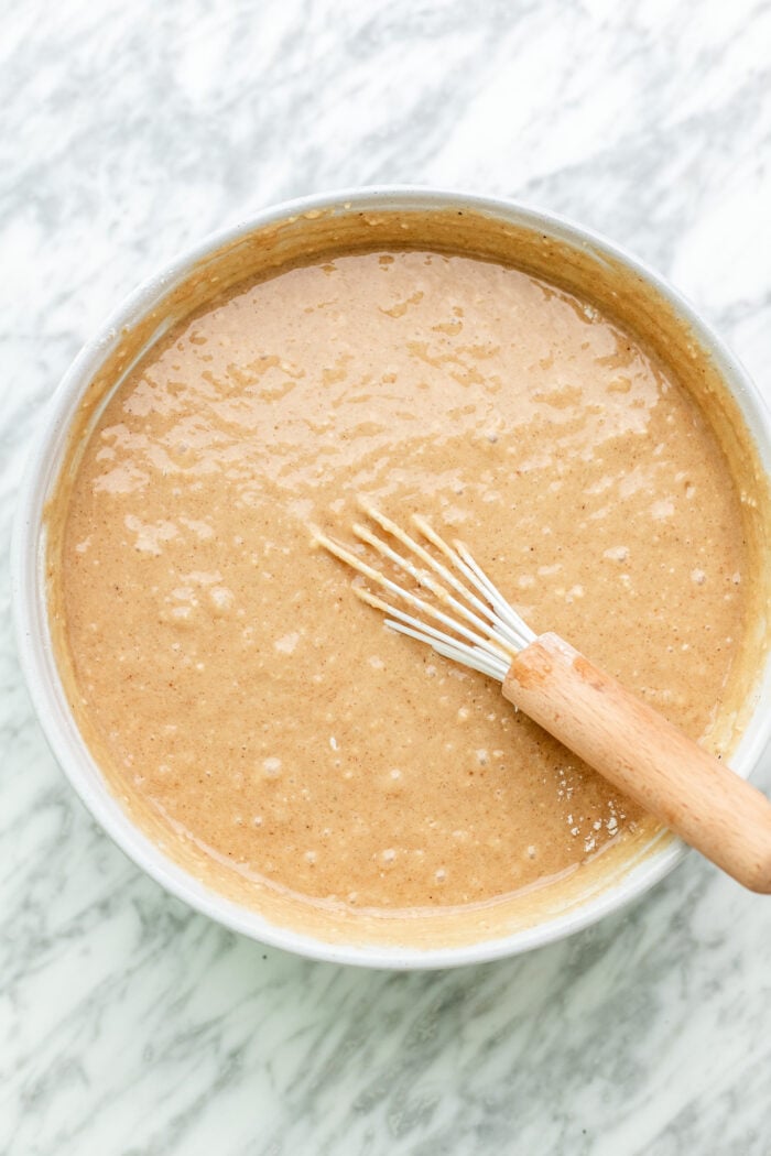 making the cake batter