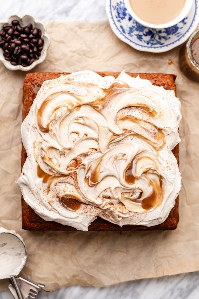 frosting the chai spice cake