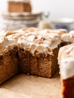 sliced vegan chai spice cake