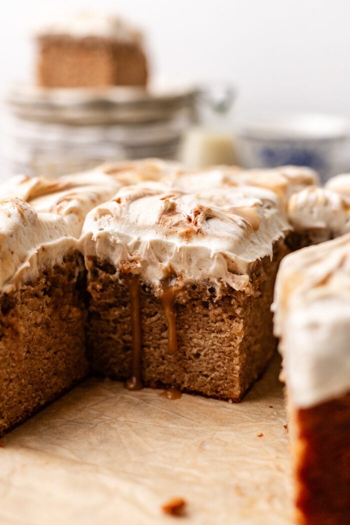 sliced vegan chai spice cake