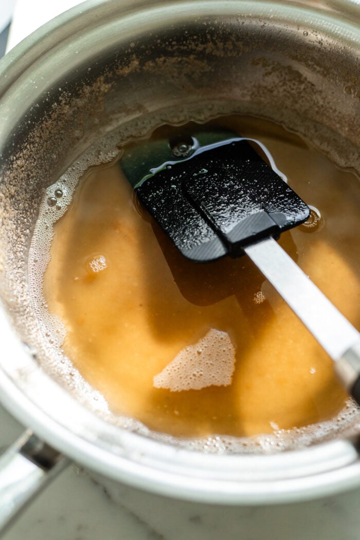 vegan butter browned in pan