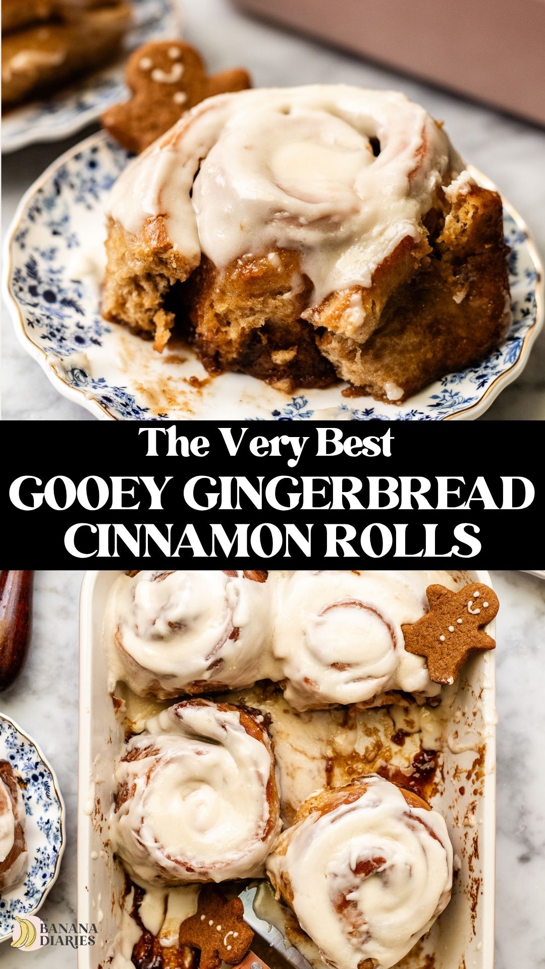 Small Batch GIANT Gingerbread Cinnamon Rolls - Vegan & No Eggs! pinterest pin