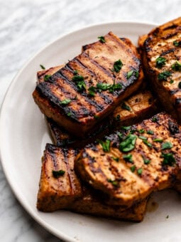 grilled tofu on a plate