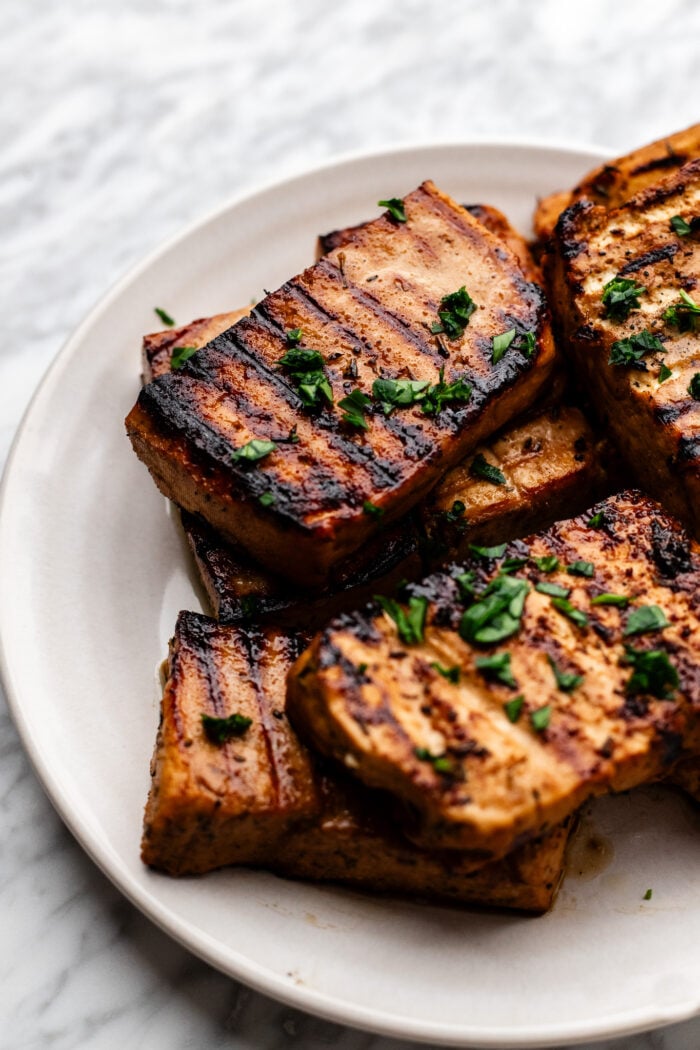 grilled tofu on a plate