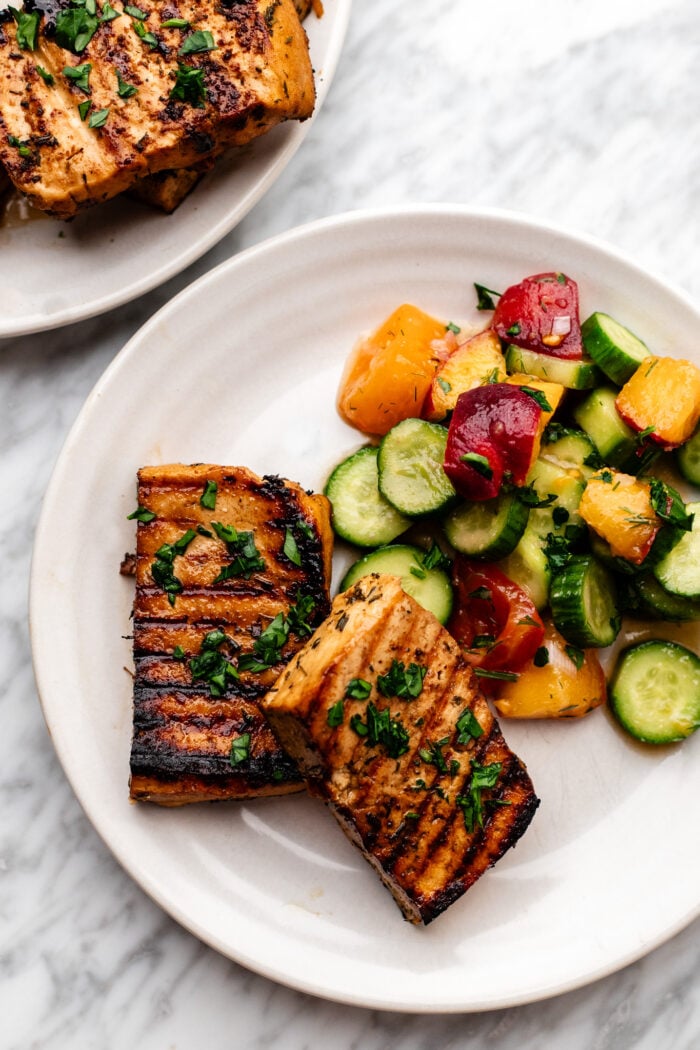 plated grilled tofu