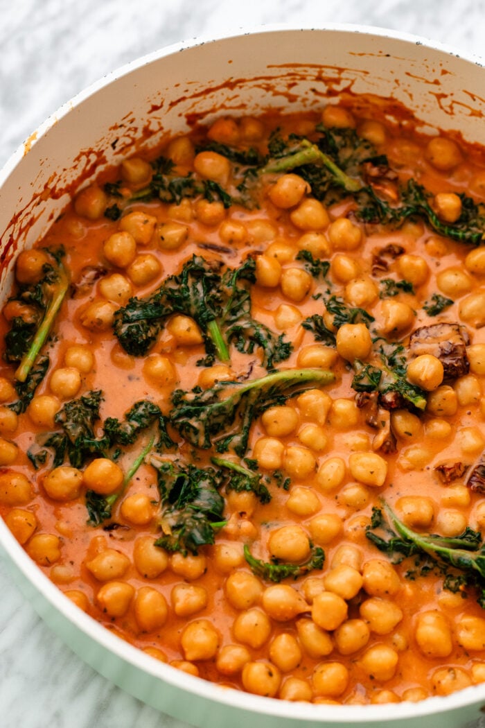 marry me chickpeas in a saucepan