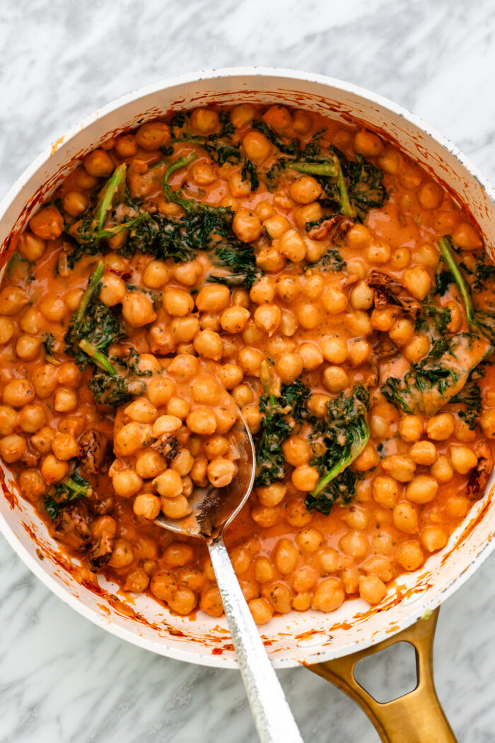 marry me chickpeas in a saucepan