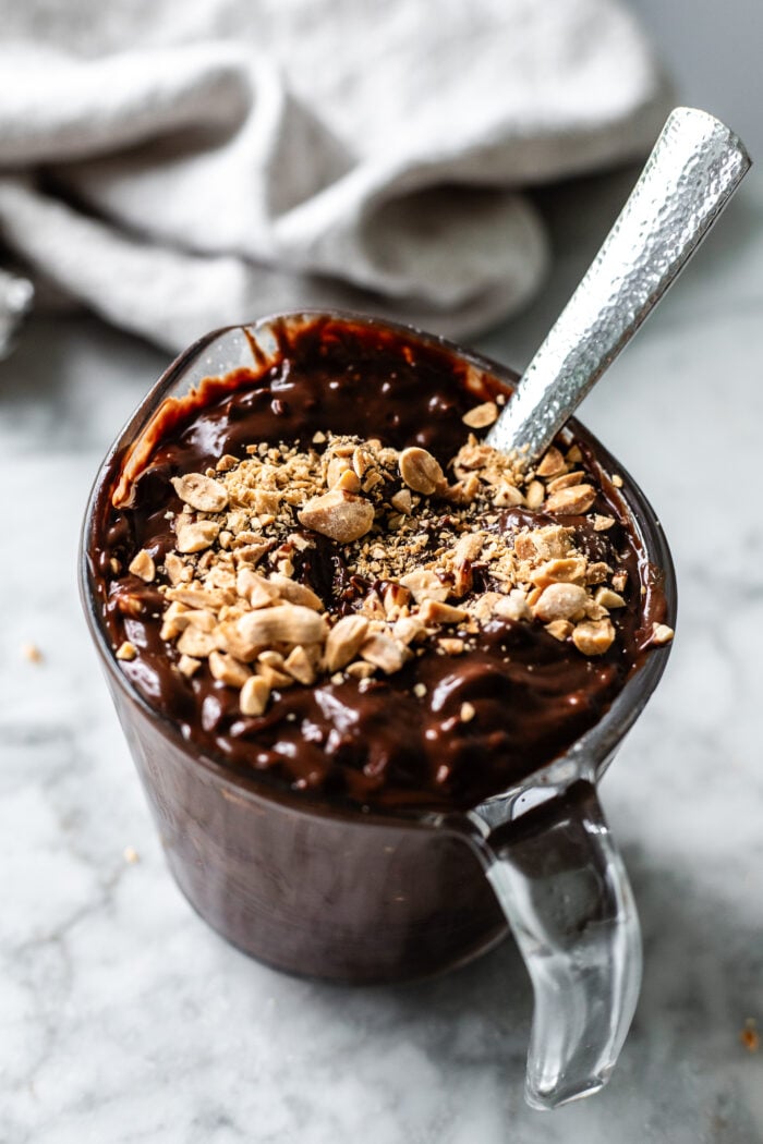 peanut crunch coating in a jar