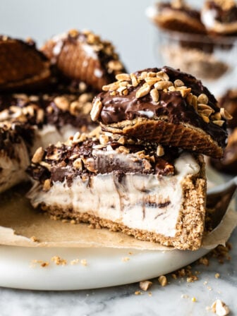 sliced vegan choco taco cheesecake