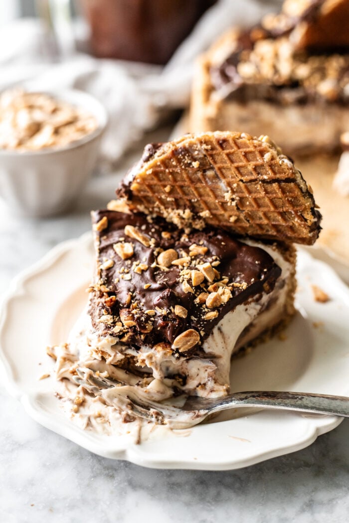 bitten slice of choco taco cheesecake