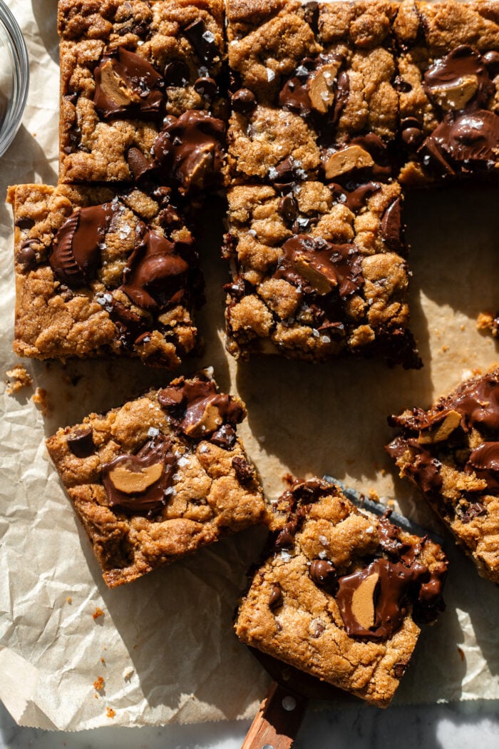 sliced cheesecake bars