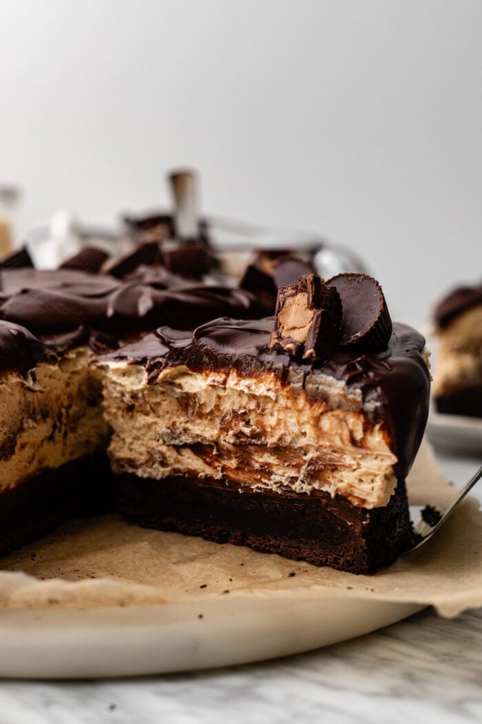 slice of peanut butter mousse cake