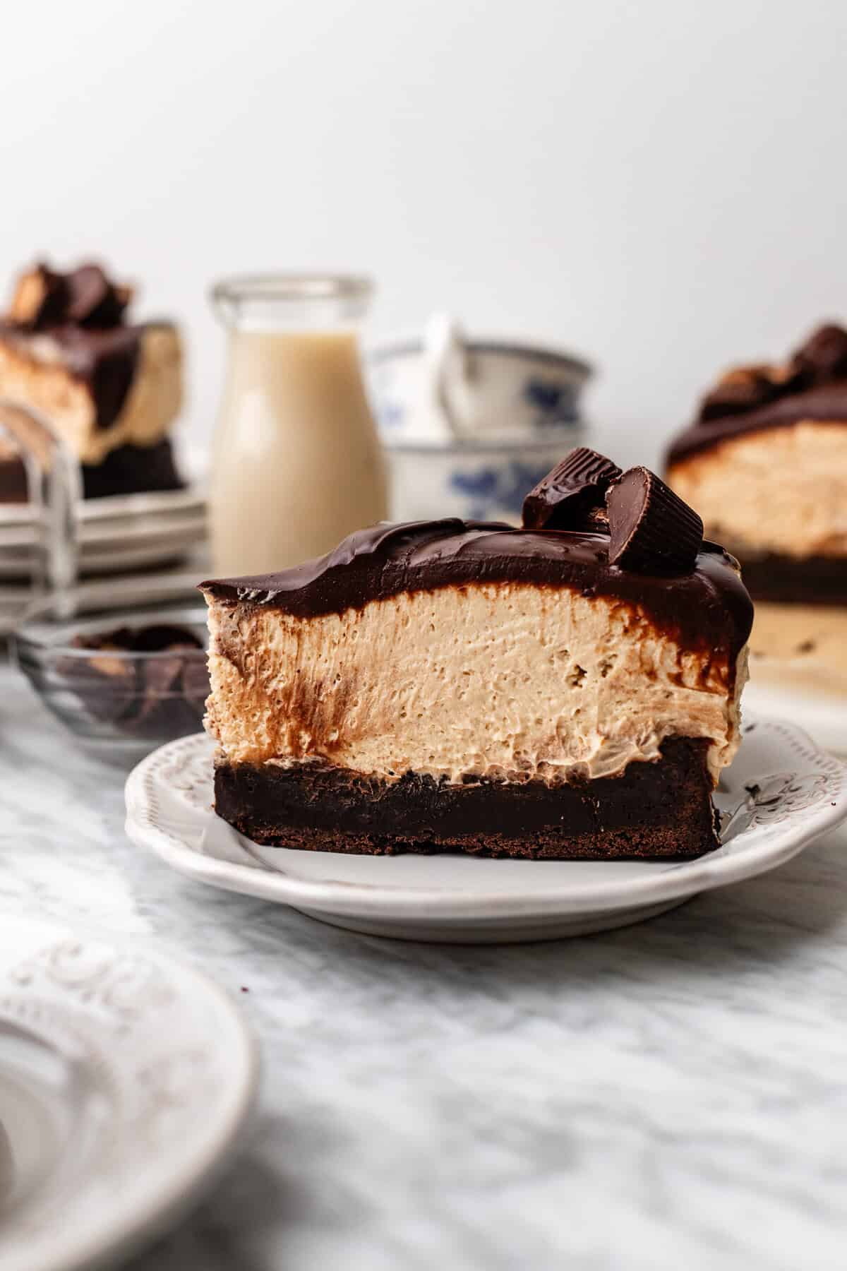 slice of peanut butter mousse cake