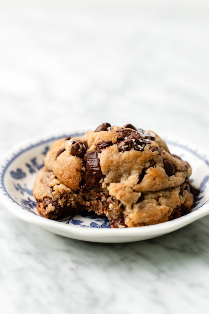 bitten chocolate chip cookie