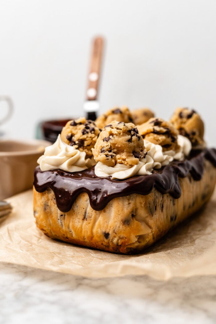 decorated cookie dough cheesecake