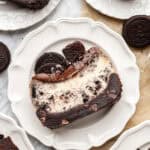 small batch oreo cheesecake slices on a plate