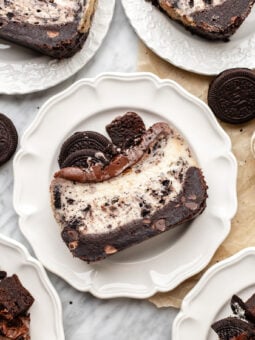 small batch oreo cheesecake slices on a plate