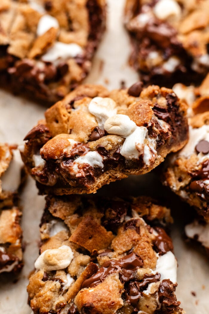 bitten vegan marshmallow s'mores cookie bar