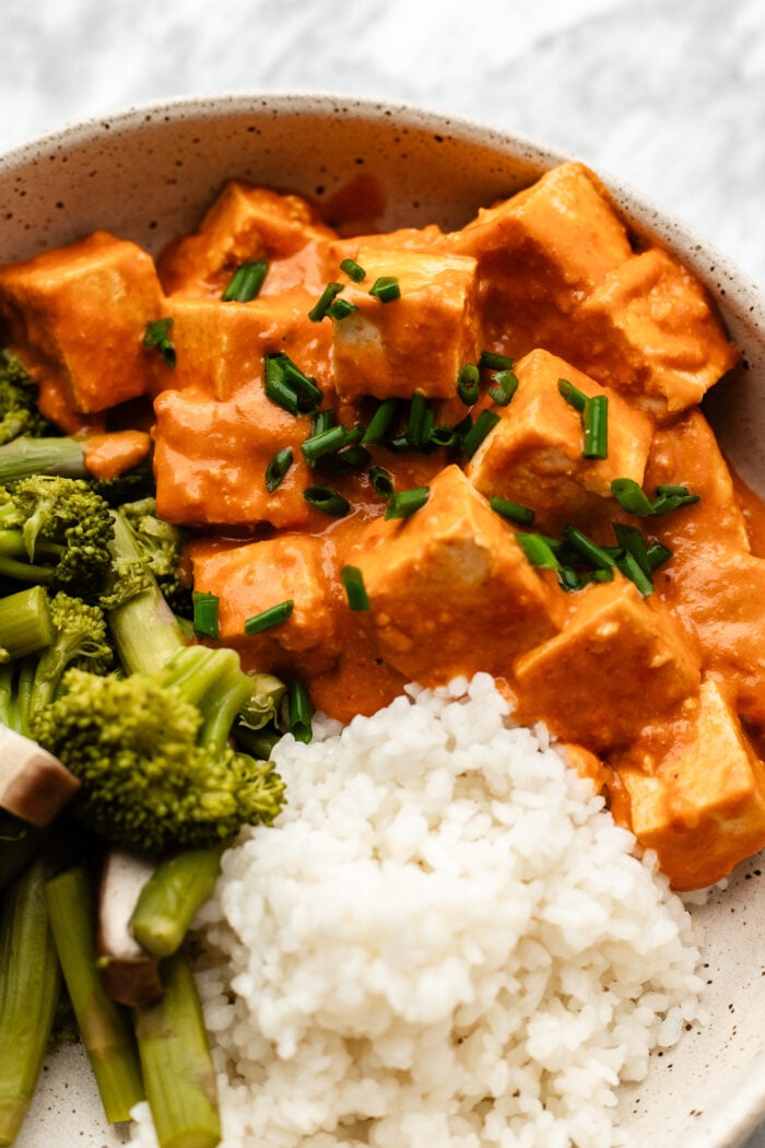 close up of the tofu