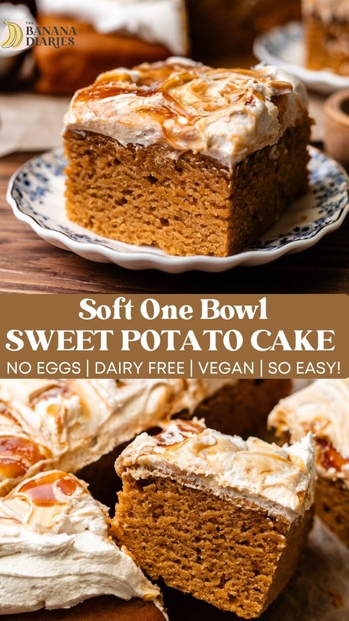 One Bowl MOIST Vegan Sweet Potato Cake Pinterest pin