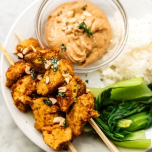 plate of tofu satay