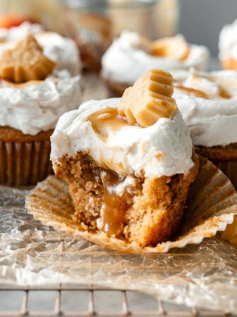 bitten apple cider cupcake