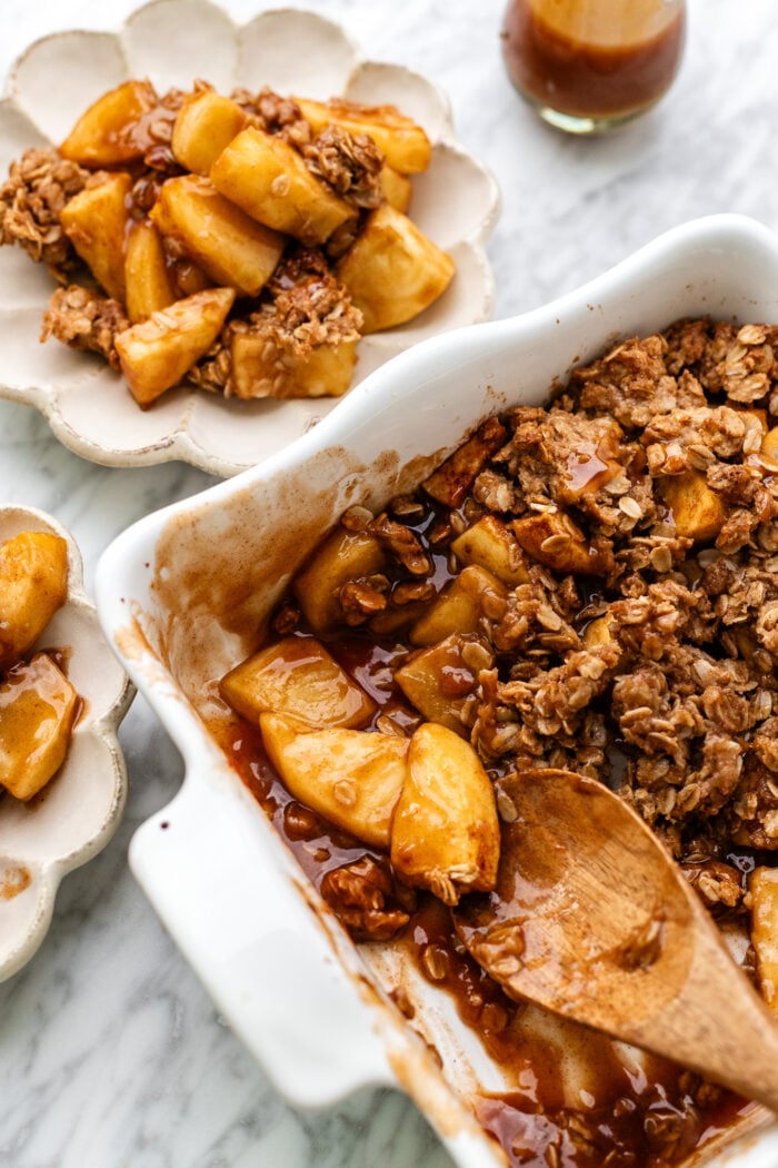 scooped vegan apple crisp