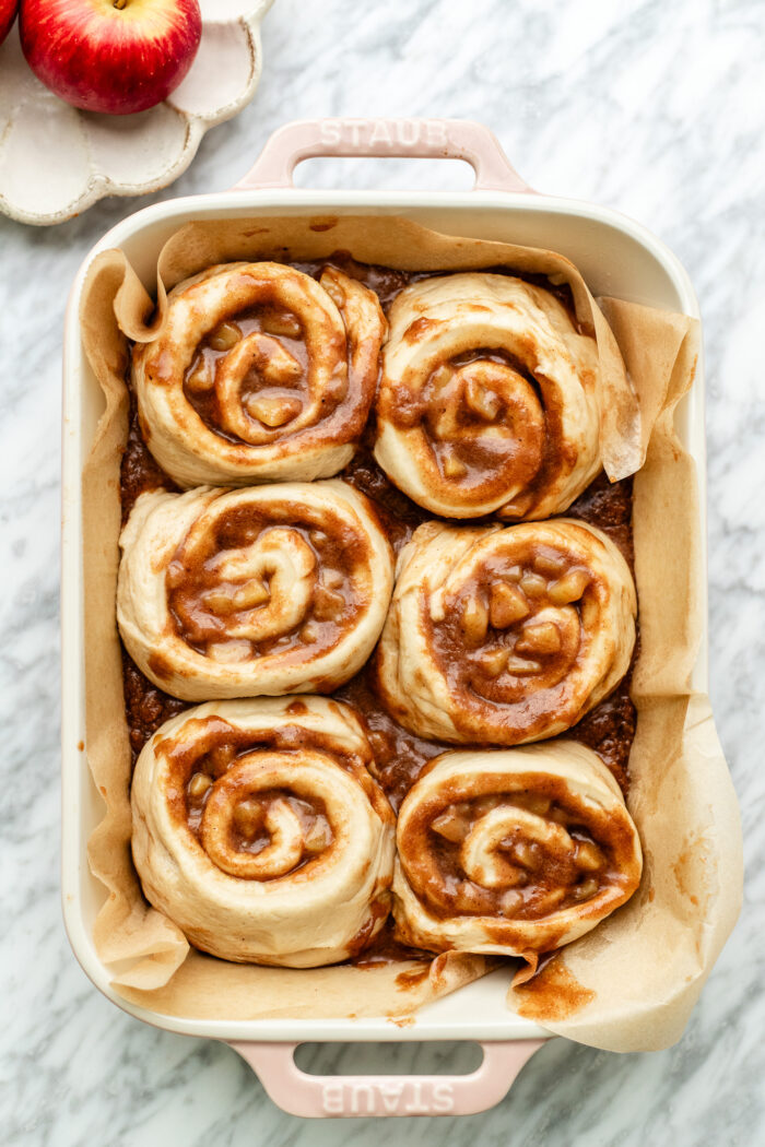 cinnamon rolls before baking