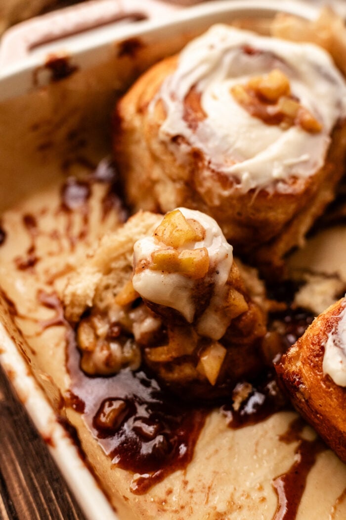 apple pie cinnamon roll pulled apart