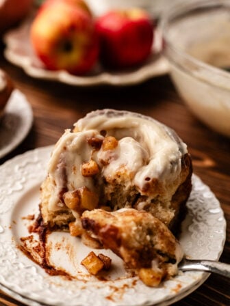 bitten apple pie cinnamon roll