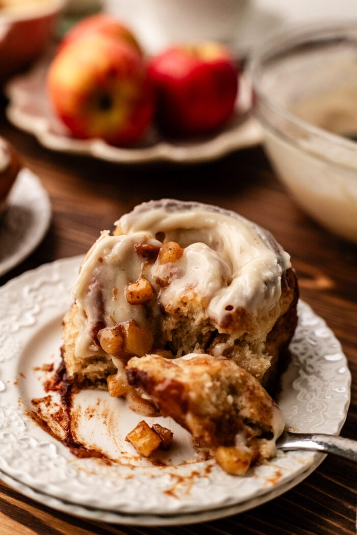 bitten apple pie cinnamon roll