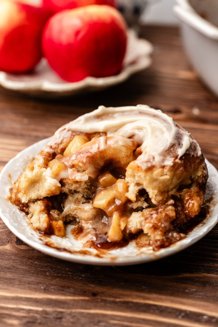 bitten apple pie cinnamon roll