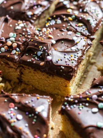 sliced vegan birthday cake
