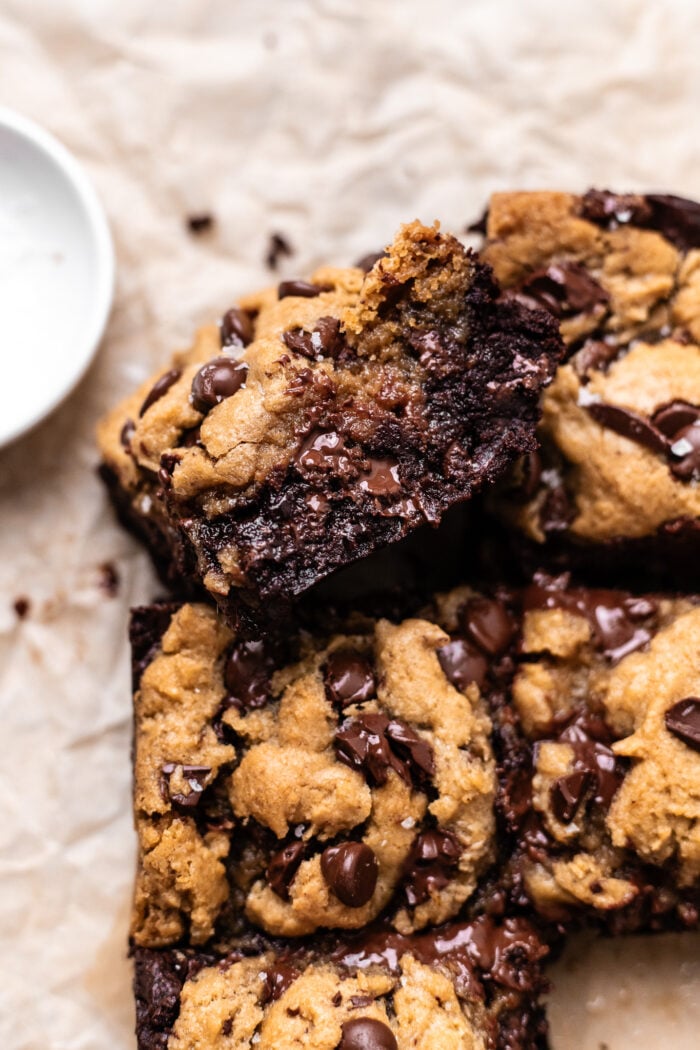 sliced Small Batch Brown Butter Vegan Brookies