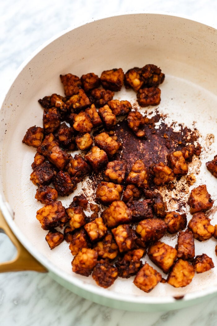 cooking the tempeh guanciale