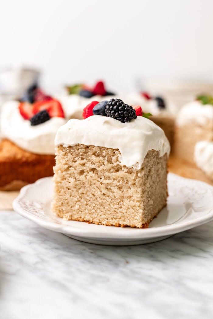 sliced sheet cake