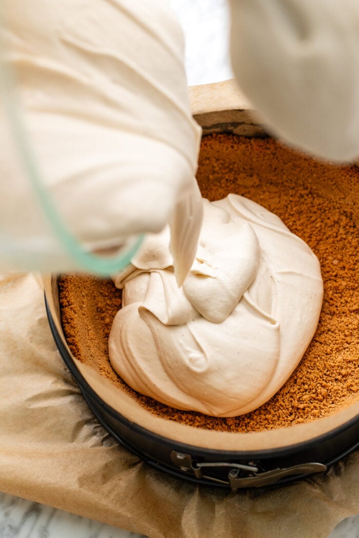 pouring in the filling