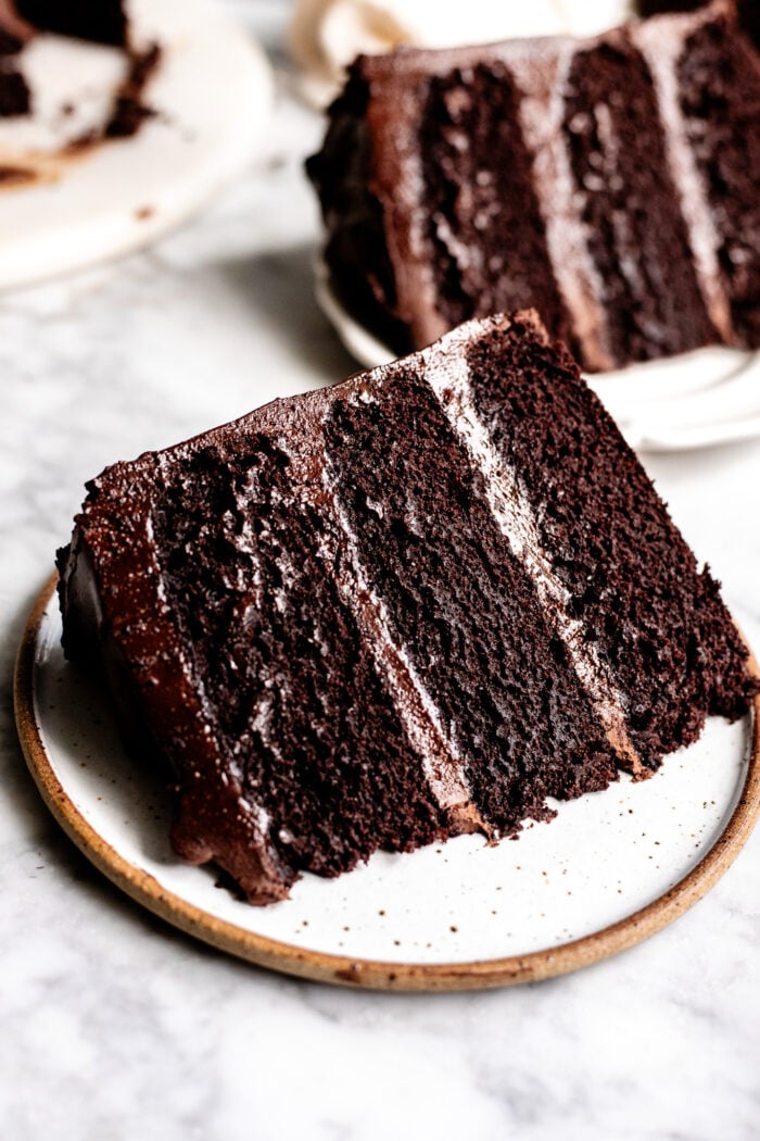 plate of the best vegan chocolate cake