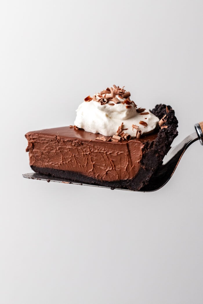 slice of chocolate cream pie