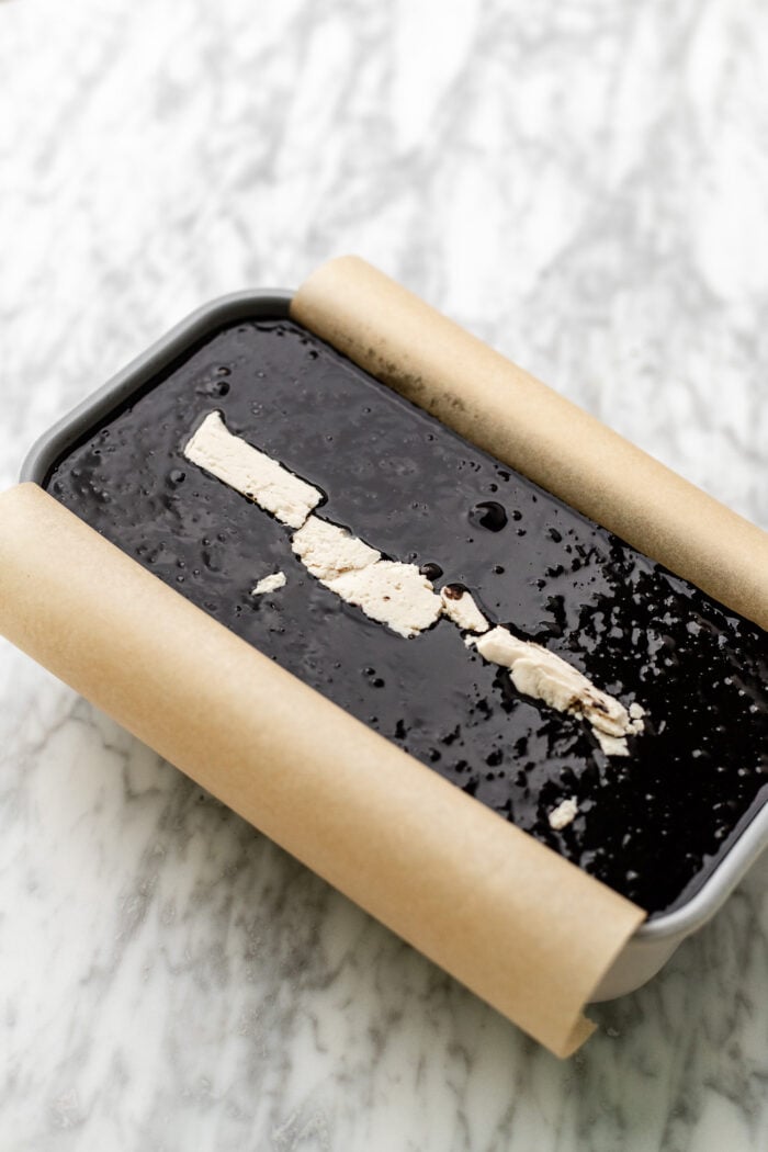creating a dome in the chocolate zucchini bread