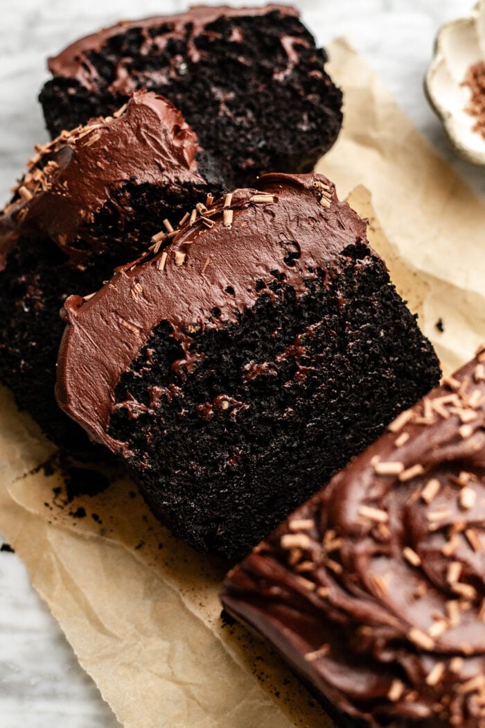 sliced vegan chocolate zucchini bread