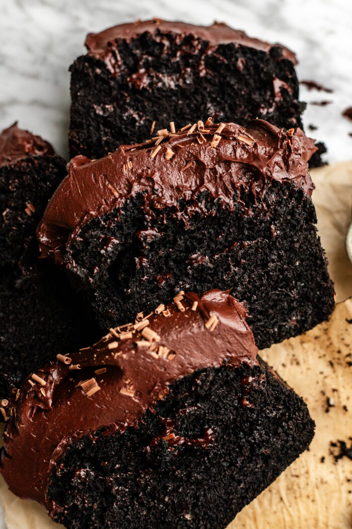sliced vegan chocolate zucchini bread