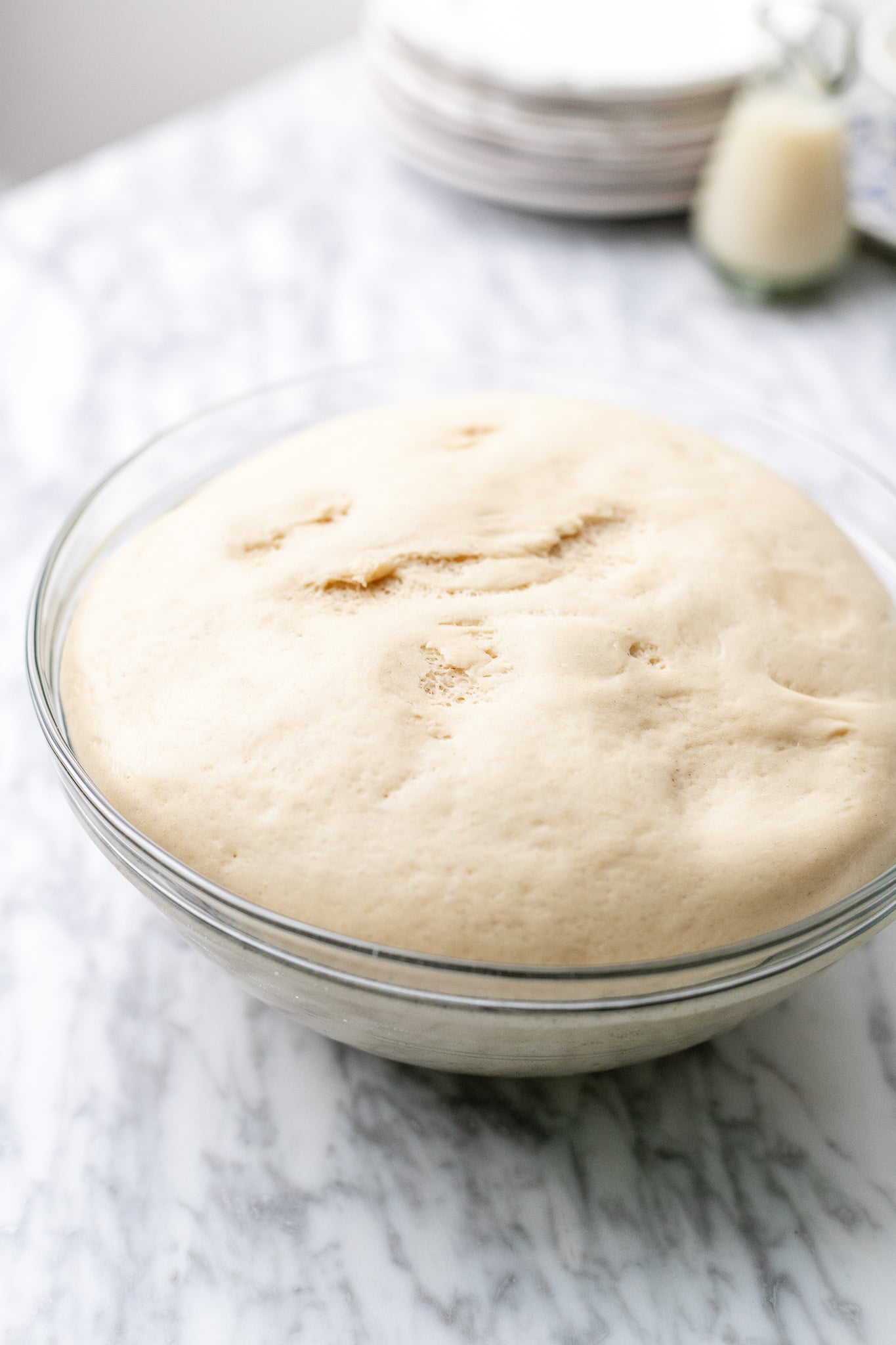doughnut dough after rising