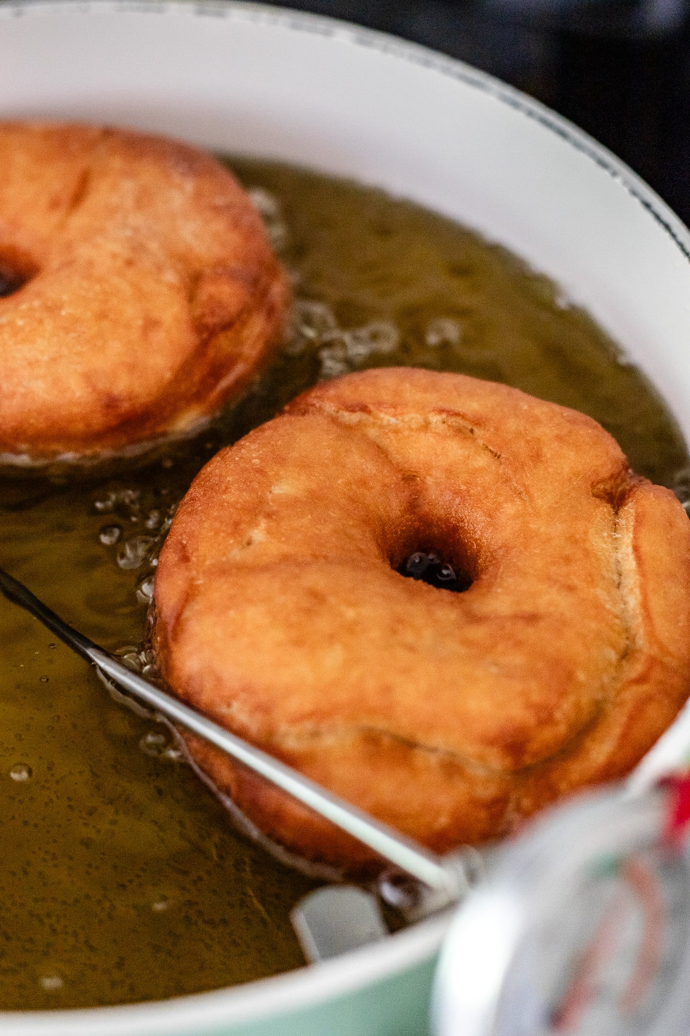 frying the doughnuts